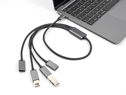 מפצל USB-C 2.0 על כבל עם 4 יציאות USB-A - delock.israel