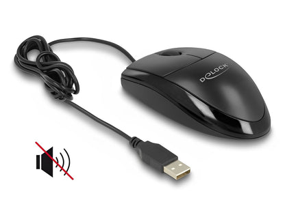 עכבר אופטי שקט USB עם 3 לחצנים - delock.israel