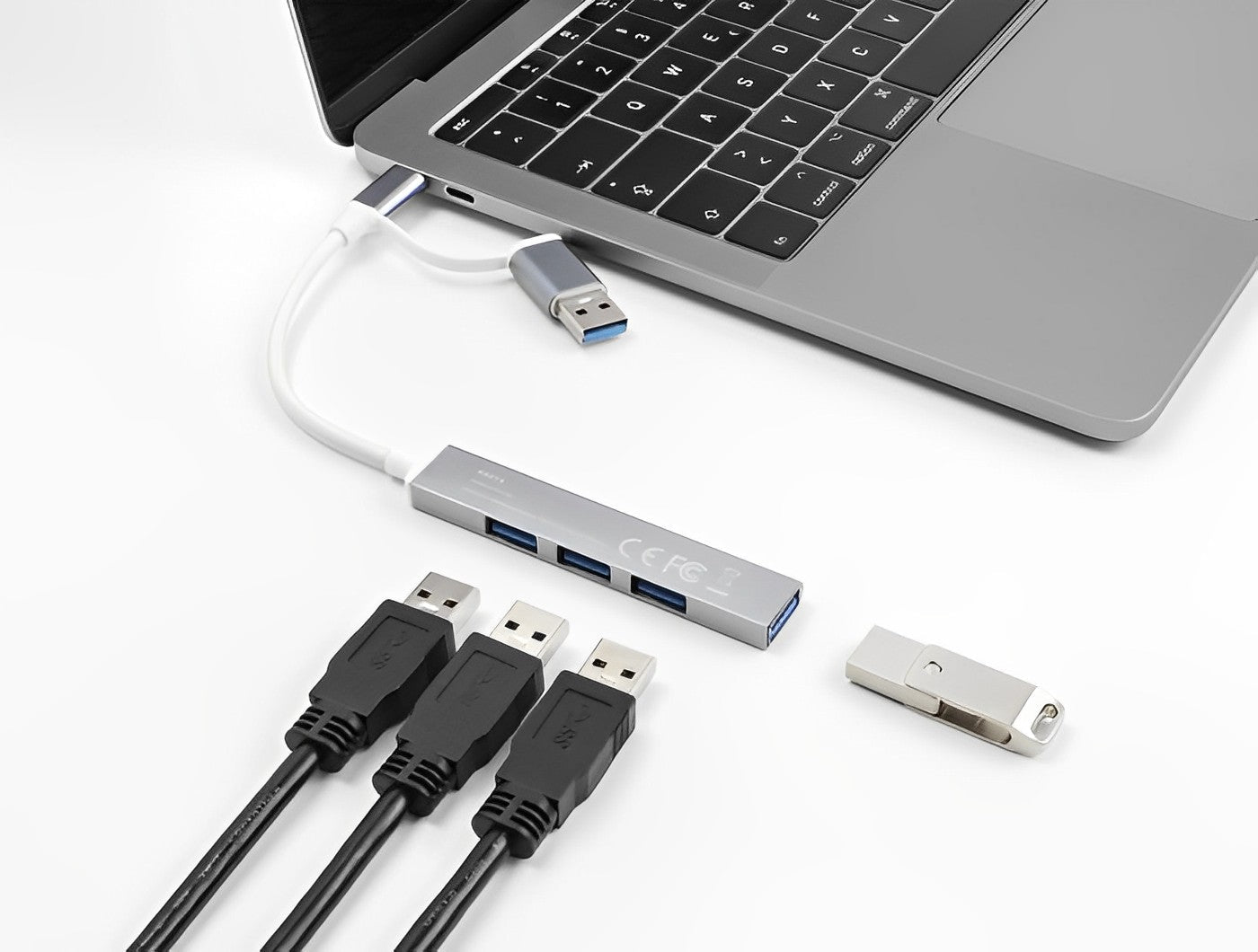 מפצל USB-C Slim עם 3 יציאות USB-A 480Mbps + יציאת USB-A 5Gbps - delock.israel