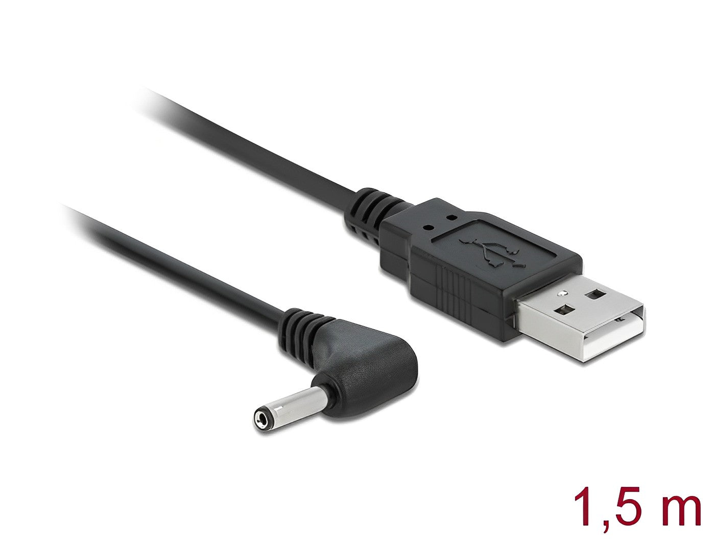 כבל חשמל תקע USB-A לתקע DC 3.5x1.35 אורך 1.5 מטר - delock.israel