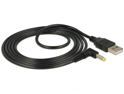 כבל חשמל תקע USB-A לתקע DC 4.0x1.7 בזווית 90° אורך 1.5 מטר - delock.israel