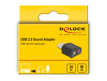 Delock External USB Sound Card 24 bit / 96 kHz Plug & Play for Windows, MAC, Linux, Chrome OS - delock.israel