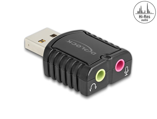 Delock External USB Sound Card 24 bit / 96 kHz Plug & Play for Windows, MAC, Linux, Chrome OS - delock.israel