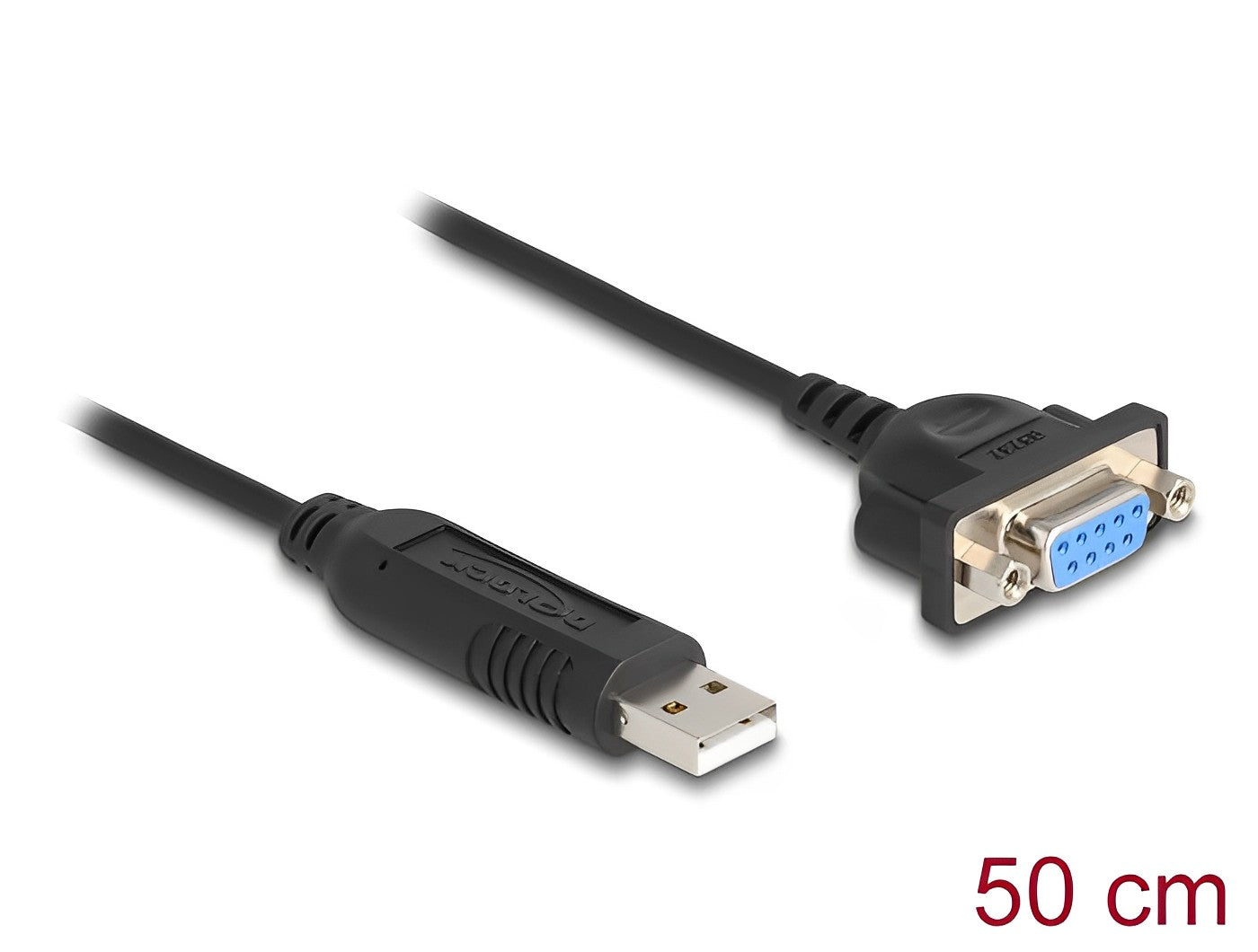 ממיר USB לשקע DB9 Serial RS-232 compact צ'יפ FTDI אורך 50 ס"מ - delock.israel