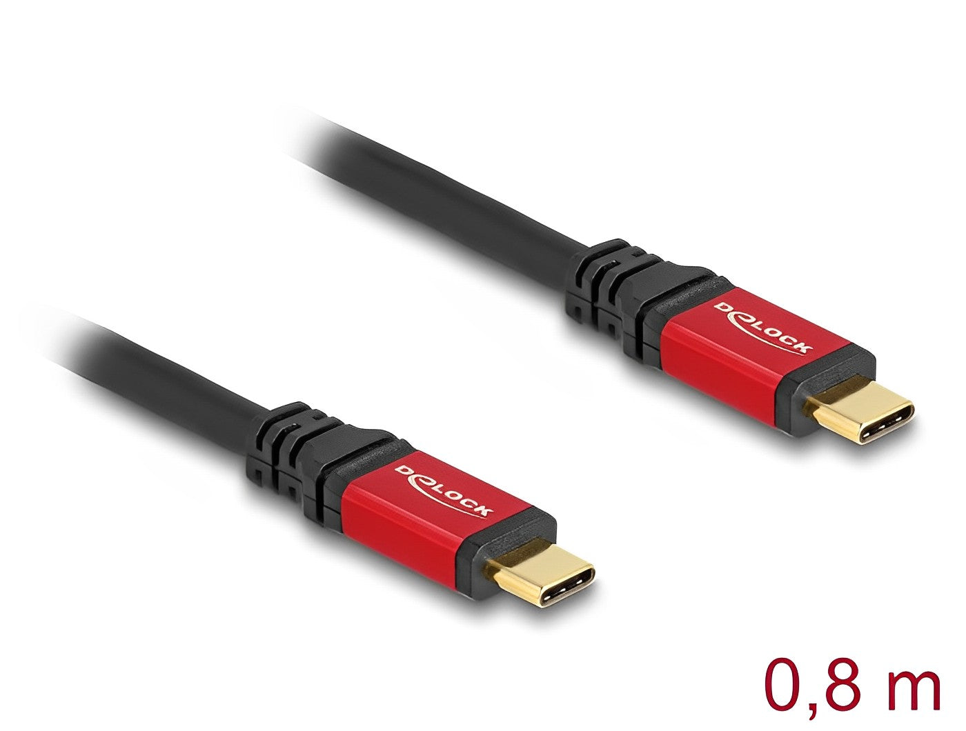 כבל USB4™ Type-C 20Gbps 4K HDR Red metal ז/ז תומך PD 3.0 100W צ'יפ E-Marker - delock.israel
