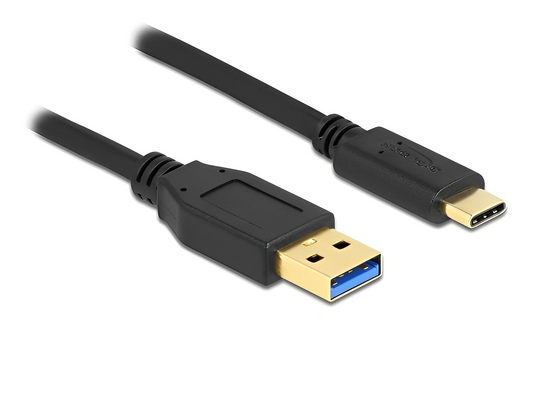 כבל USB 10Gbps מבית DELOCK גרמניה מאפשר לחבר מכשיר עם מחבר USB Type-C (לדוגמה, סמארטפון) למחשב או למחשב נייד עם יציאת USB Type-A