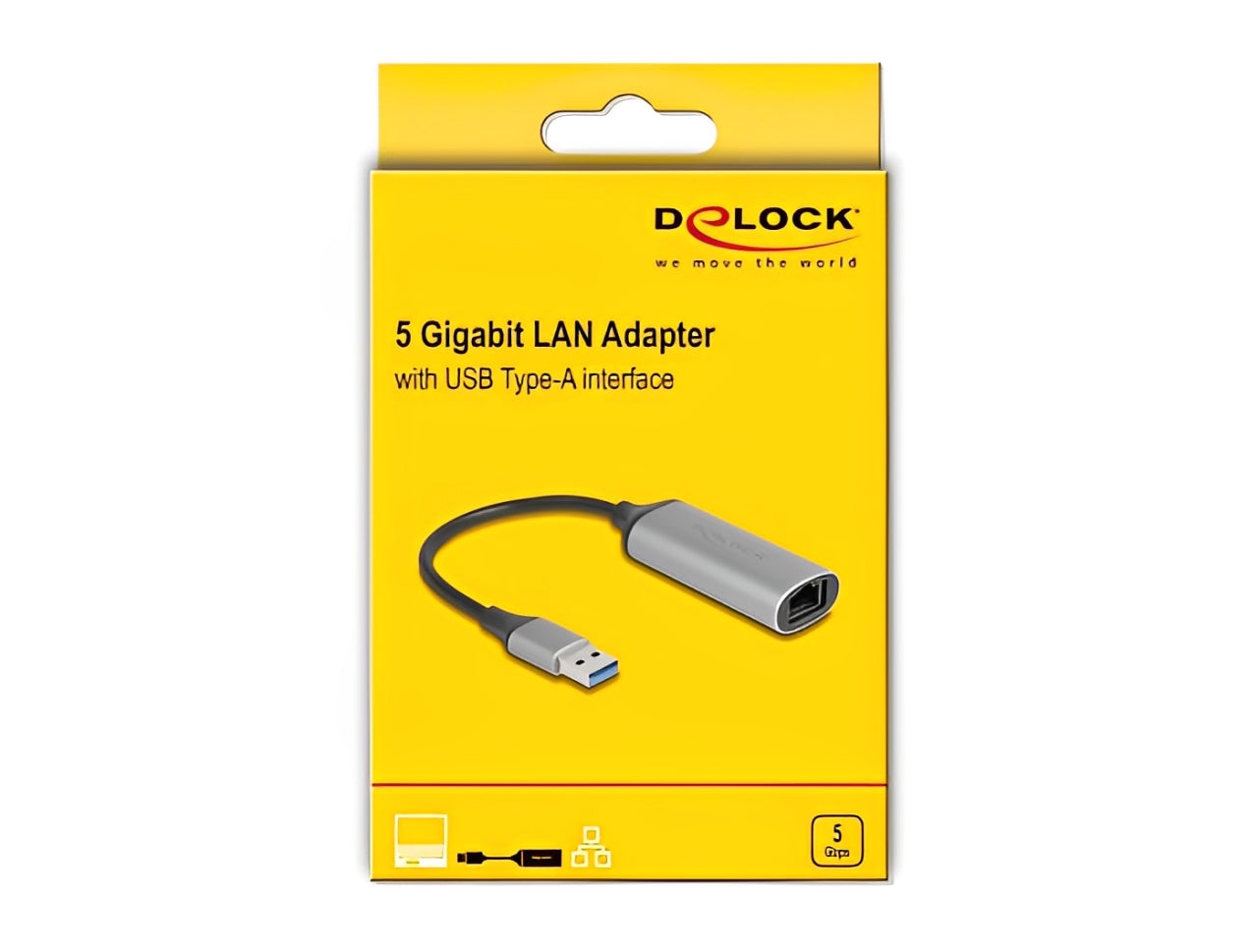 מתאם זה מבית Delock גרמניה מאפשר להוסיף למחשב אישי או נייד ממשק רשת יציב ומהיר עם מהירות שידור של עד 5 גיגה-ביט לשנייה דרך חיבור USB-A - delock.israel