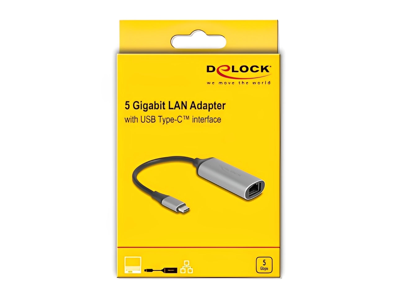 מתאם זה מבית Delock גרמניה מאפשר להוסיף למחשב אישי או נייד ממשק רשת יציב ומהיר עם מהירות שידור של עד 5 גיגה-ביט לשנייה דרך חיבור USB-C- delock.israel