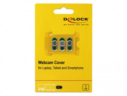 Delock Webcam Cover for Laptop, Tablet and Smartphone 3 pack silver - delock.israel