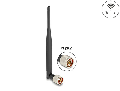אנטנה איכותית WiFi 7 מבית Delock גרמניה מאפשרת שימוש פנימי בתדרי WLAN שונים בתוך מבנים