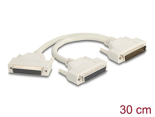 Delock Adapter Y-Cable Splitter D-Sub HD 50 pin male to 2 x D-Sub HD 50 pin female with screws 30 cm - delock.israel