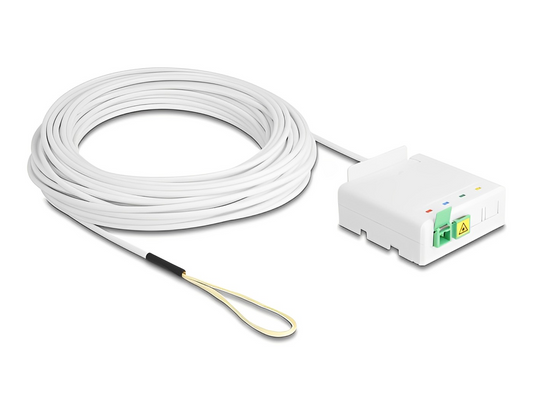 כבל אופטי דרופ SC/APC Simplex Drop cable כולל קופסת חיבורים FTTH - delock.israel
