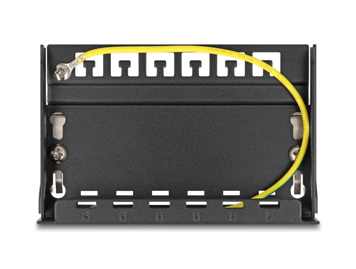 פאץ' פאנל ריק מבית Delock גרמניה מתאים להתקנת מודולי Keystone RJ45 בדרך קלה