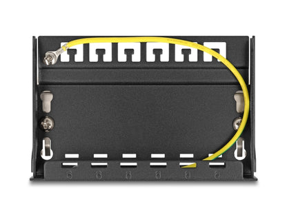 פאץ' פאנל ריק מבית Delock גרמניה מתאים להתקנת מודולי Keystone RJ45 בדרך קלה