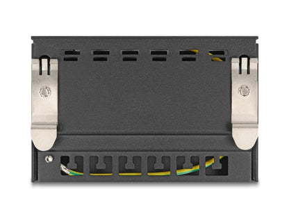 פאץ' פאנל ריק מבית Delock גרמניה מתאים להתקנת מודולי Keystone RJ45 בדרך קלה