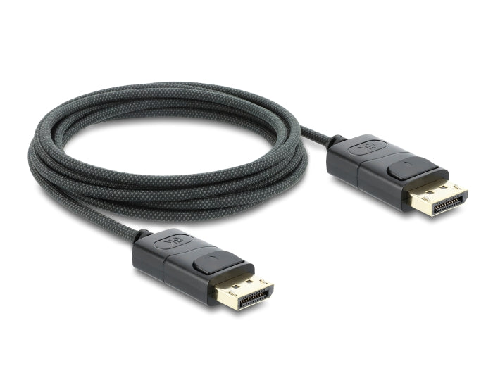 כבל קואקסיאלי DisplayPort 1.4 8K מבית Delock גרמניה מיועד לחיבור התקנים עם ממשק DisplayPort כגון מסכים או טלוויזיות, למחשב או למחשב נייד