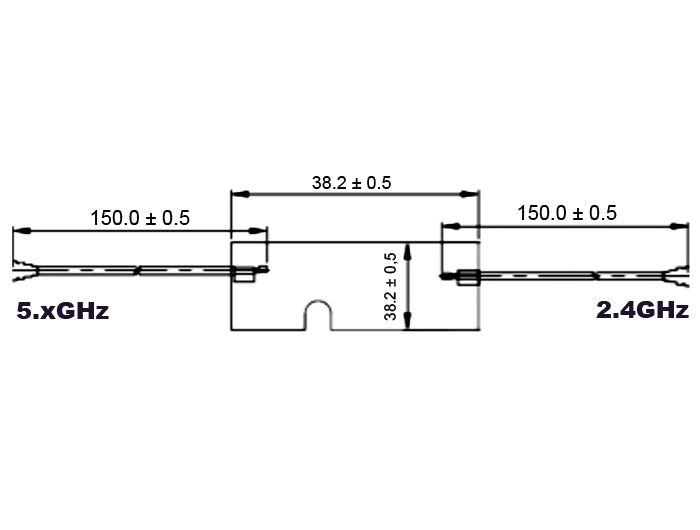 אנטנה כפולה WLAN 802.11 ac/a/h/b/g/n 3 - 5 dBi פנימית PCB בהדבקה עצמית מחברים MHF® I plug - delock.israel