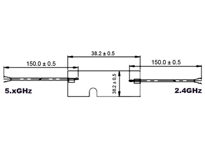 אנטנה כפולה WLAN 802.11 ac/a/h/b/g/n 3 - 5 dBi פנימית PCB בהדבקה עצמית מחברים MHF® I plug - delock.israel