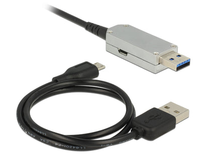 כבל מאריך USB-A 5Gbps אקטיבי על סיב אופטי ז/נ אורך 20 מטר - delock.israel
