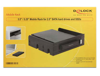  מגירה נשלפת 3.5″ /5.25″ לדיסק 2.5″ SATA HDD / SSD - delock.israel