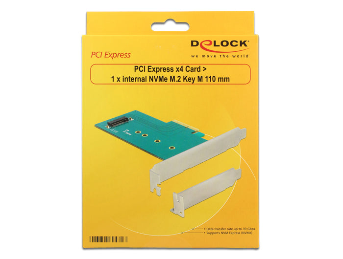 כרטיס PCI-E x4 Low Profile עבור כונן M.2 NVMe Key M 110mm - delock.israel