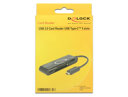 קורא כרטיסים USB-C 2.0 אוניברסלי - delock.israel