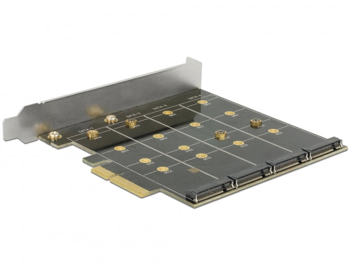 כרטיס PCI-E x4 עבור 4 כונני דיסקים M.2 SATA תומך RAID - delock.israel
