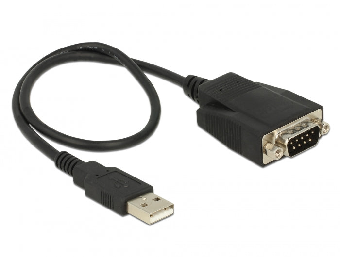 ממיר USB לתקע DB9 Serial RS-232 עם הגנת ESD צ'יפ FTDI אורך 45 ס"מ - delock.israel