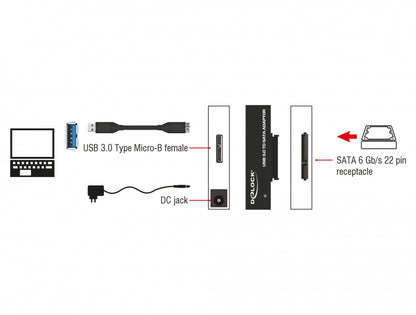 ממיר USB 3.2 לחיבור SATA 6 Gbps - delock.israel