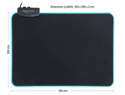 משטח עכבר USB עם תאורת RGB - delock.israel