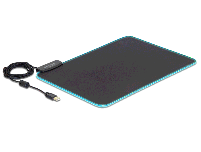 משטח עכבר USB עם תאורת RGB - delock.israel