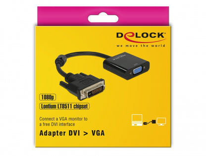 מתאם תצוגה אקטיבי DVI 24+1 לחיבור מסך VGA - delock.israel