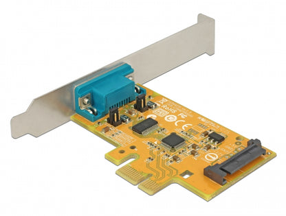 כרטיס PCIe x1 Serial RS-232 Low profile עם יציאת DB9 Voltage supply צ'יפ SUN - delock.israel