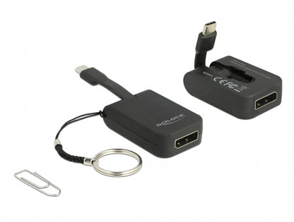 מתאם תצוגה Key Chain USB-C לחיבור מסך DisplayPort 4K תומך 60 הרץ - delock.israel