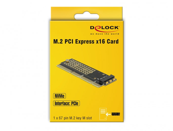 כרטיס שרתים ללא לוחית PCI-E x16 /x8 /x4 עבור כונן דיסק M.2 NVMe - delock.israel