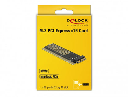 כרטיס שרתים ללא לוחית PCI-E x16 (x4 / x8) עבור כונן M.2 NVMe - delock.israel