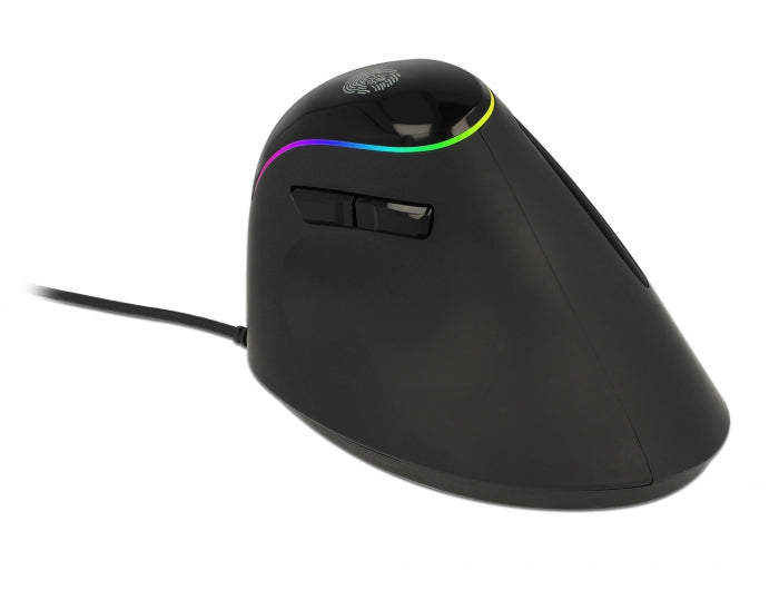 עכבר אנכי ארגונומי USB RGB עם 6 לחצנים - delock.israel