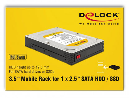 מגירה נשלפת 3.5″ עבור כונן דיסק 2.5″ SATA HDD/SSD דגם 47224 - delock.israel