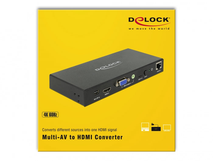 ממיר Multi-AV לחיבור מסך HDMI 4K תומך 60 הרץ - delock.israel