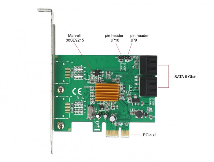כרטיס SATA PCI-E x1 עם 4 יציאות SATA 6 Gb/s - delock.israel