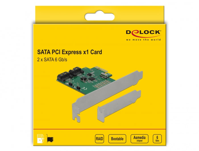 כרטיס SATA PCI-E עם 2 יציאות SATA 6 Gb/s תומך RAID - delock.israel