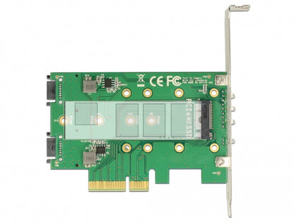 כרטיס PCI-E x4 Low Profile עבור 3 כוננים M.2 NVMe / M.2 SATA - delock.israel