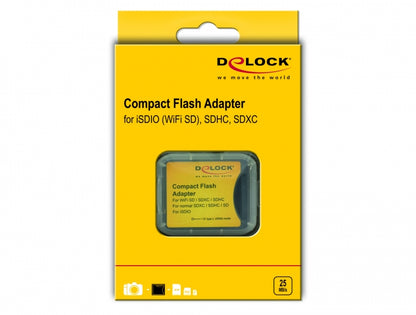 מתאם Compact Flash type 1 לכרטיסי זיכרון iSDIO (WiFi SD), SDHC, SDXC - delock.israel