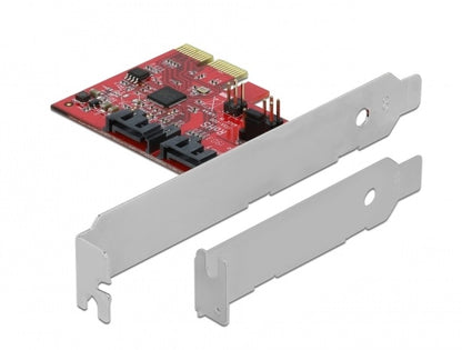 כרטיס SATA PCI-E x1 עם 2 יציאות SATA 6 Gb/s תומך RAID 1 Mirroring existing data - delock.israel