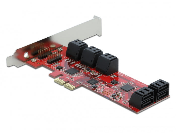 כרטיס SATA PCI-E x2 Low Profile עם 10 יציאות SATA 6 Gb/s - delock.israel