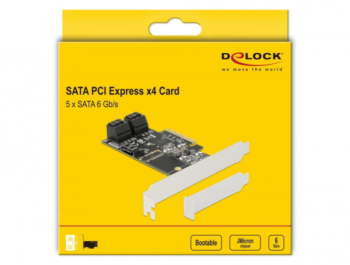 כרטיס SATA PCI-E עם 5 יציאות SATA 6 Gb/s - delock.israel