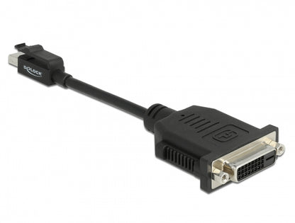 מתאם תצוגה מיני DisplayPort 1.1 עם קליפס נעילה לחיבור מסך DVI - delock.israel