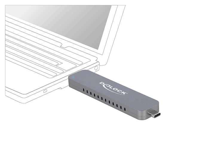 מארז חיצוני USB 3.2 Gen2 10Gbps לכונן M.2 PCIe NVMe SSD - delock.israel