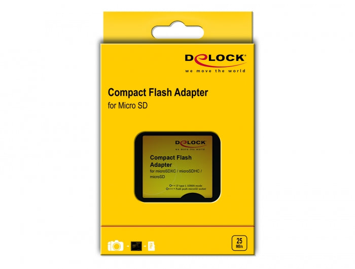 מתאם Compact Flash לכרטיסי זיכרון Micro SD - delock.israel