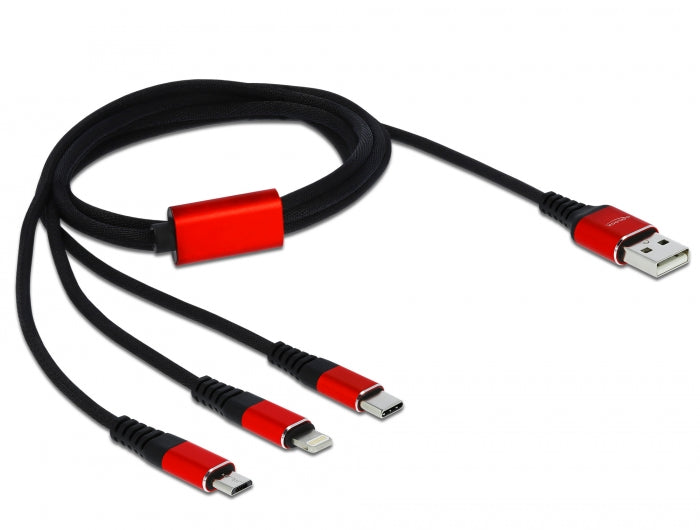 כבל USB 1/3 להטענה Lightning /מיקרו USB-C/ USB - delock.israel
